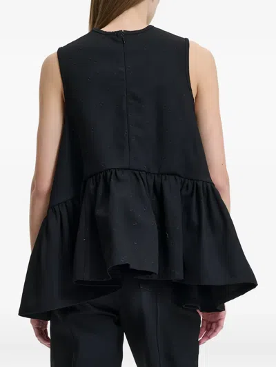 Cecilie Bahnsen Barbara Embroidered Top In Black