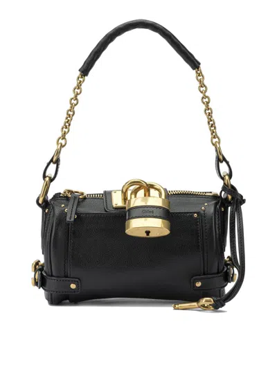 Chloé Black Leather Small Paddington Shoulder Bag In Black