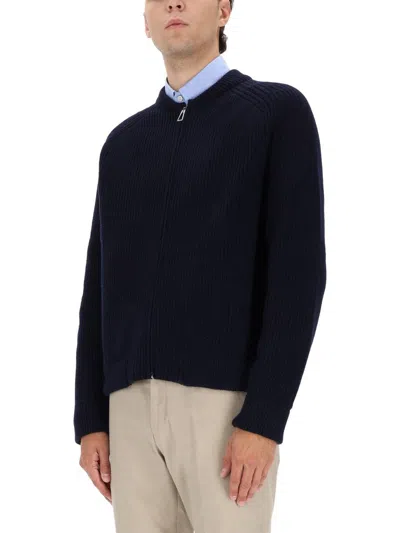 Ps By Paul Smith Ps Paul Smith Zippered Cardigan In Blue