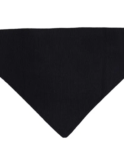 Studio Nicholson Triangular Black Scarf In Rws Extrafine Merino Wool In Black