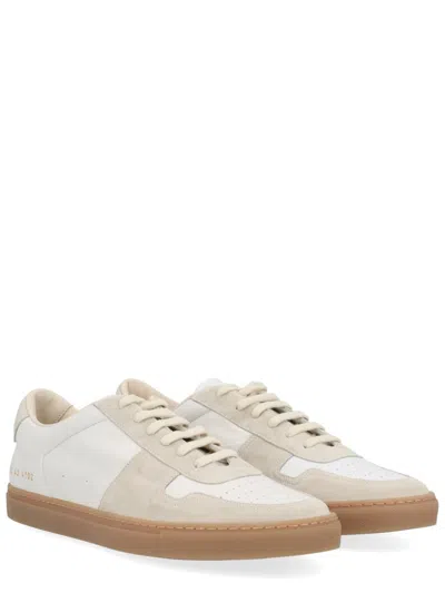 Common Projects Low-top Leather Sneakers With Suede Accents In White