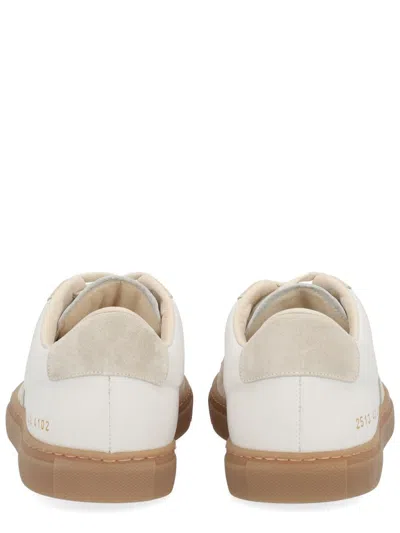 Common Projects Low-top Leather Sneakers With Suede Accents In White