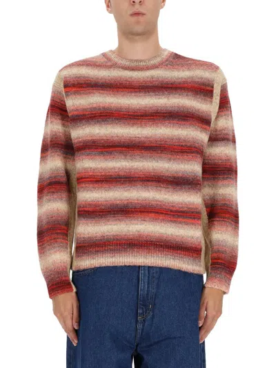 Paul Smith Striped Sweater In Orange