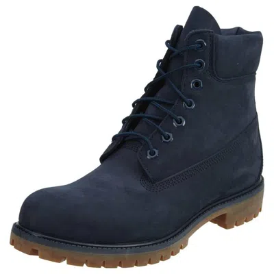 Timberland 6 Inch Premium Waterproof Boots 'navy Nubuck' In Blue