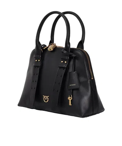 Pinko Bowling Bag Leather Shoulder Bag In Multi