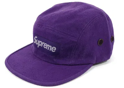 Pre-owned Supreme Napped Canvas Camp Cap In Purple
