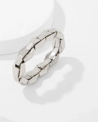 White House Black Market Geometric Links Stretch Bracelet |  In Silver