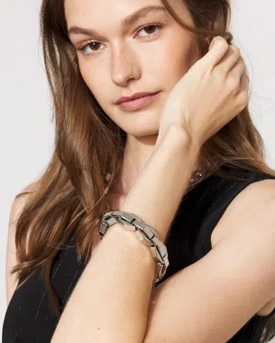 White House Black Market Geometric Links Stretch Bracelet |  In Silver