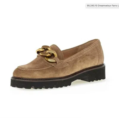 Gabor Women's Suede Chain Loafer In Brown Suede In Brown