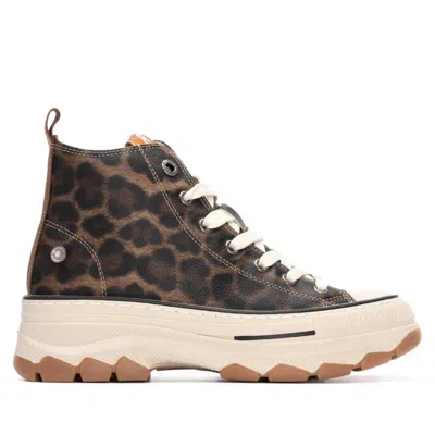 Xti Women's Refresh Lace Up Ankle Booties In Leopard In Brown