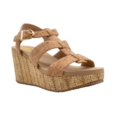 Volatile Crimini Platform Wedge Sandal In Brown