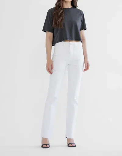 Mica Denim Slim Straight Leg Jean In White In White