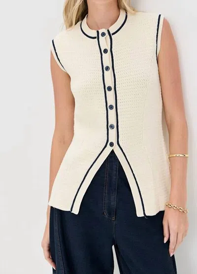 Kule Olivia Vest In Cream In White