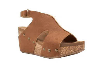 Volatile Beecher Slingback Platform Wedge Sandal In Brown