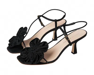 Loeffler Randall Women's Frank Flower Applique Heeled Sandals In Black In Black