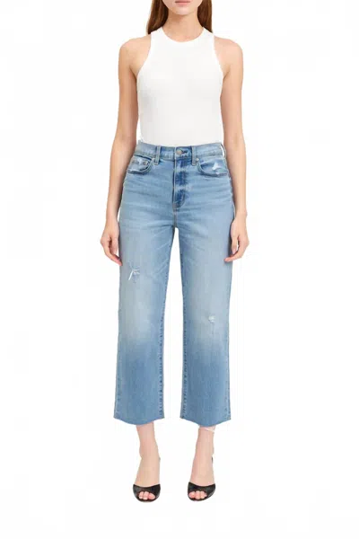 Daze Sun High Rise Straight Crop Jeans In Marina Vintage In Blue