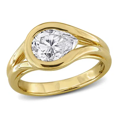 Mimi & Max 2ct Dew Created Moissanite Solitaire Ring In Sterling Silver In Gold