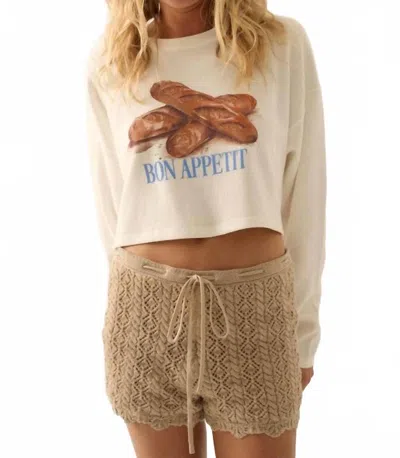 Promesa Cable Crochet Shorts In Beige In Neutral