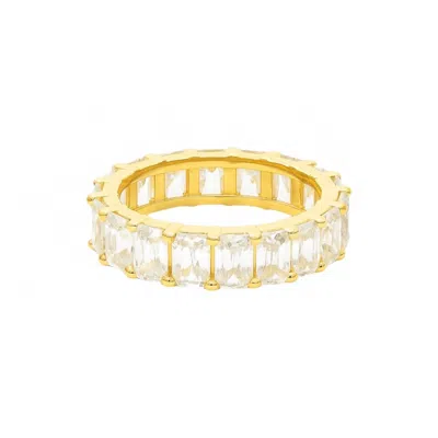 Atlanta Jewelers Supply Women's Radiant Cut Moissanite Eternity Band Ring In Gold In Gold