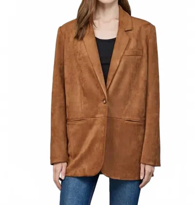 Fate Relaxed Fit Blazer In Cognac In Green