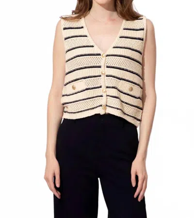 By Together Celeste Knit Vest In Cream In Neutral