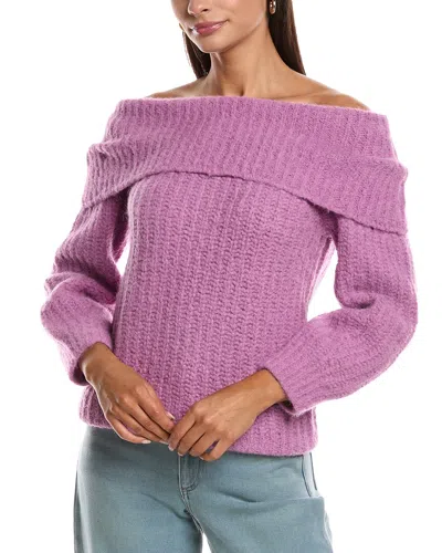 Nation Ltd Serena Off-shoulder Alpaca-blend Sweater In Pink