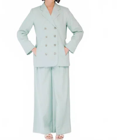 Christy Lynn Freya Blazer In Light Teal In Blue