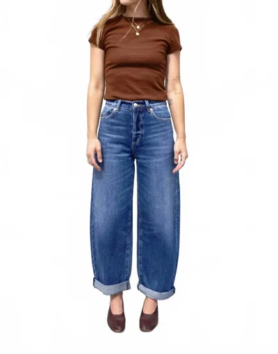 Rolla's Gigi Barrel Jeans In Paris Texas In Blue