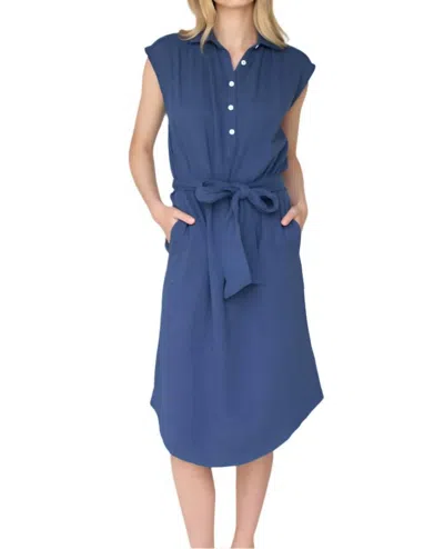 Marea Joanne Dress In Indigo Gauze In Blue