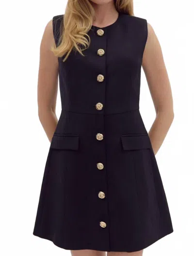 Entro Solid Sleeveless Mini Dress In Black In Black