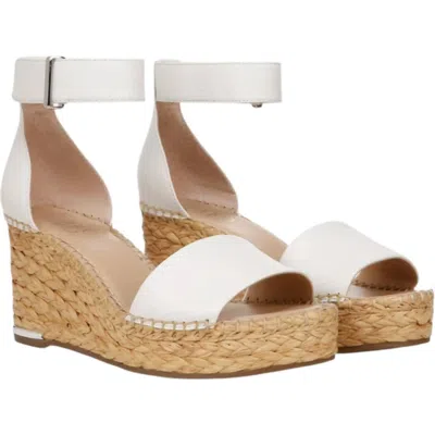Franco Sarto Clemens Ankle Strap Platform Wedge Sandal In White