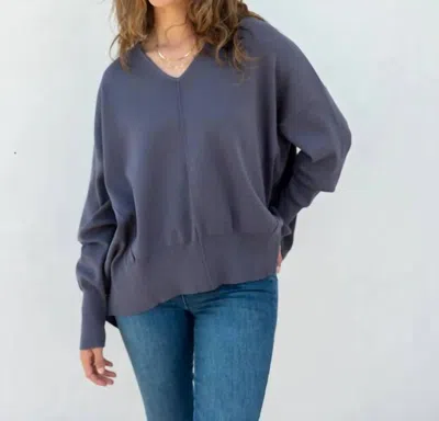 Mersea Toujours V-neck Sweater In Slate Blue In Blue