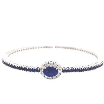 Savoia Women's Oval Cuff Bracelet In Blue In Blue