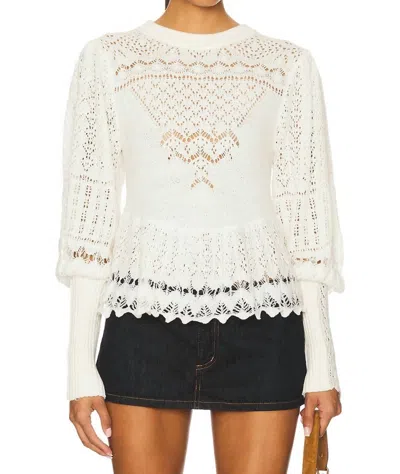 Free People Lucinda Sweater In Ivory In Black