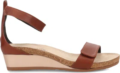 Naot Women's Mermaid Wedge Sandal In Soft Chestnut Leather In Multi