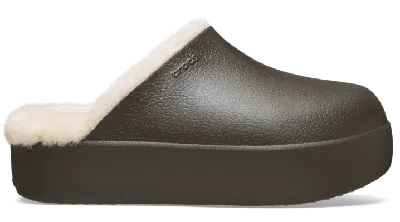 Crocs Dylan Platform Lined Clog In Gray
