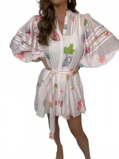 Pranella Tocan Mini Dress In Treasure In White