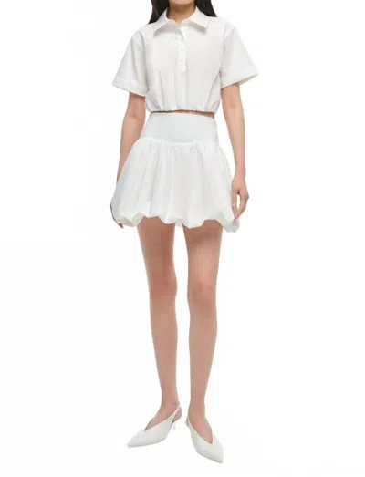 Simkhai Nicky Cropped Short Sleeve Top In White In White