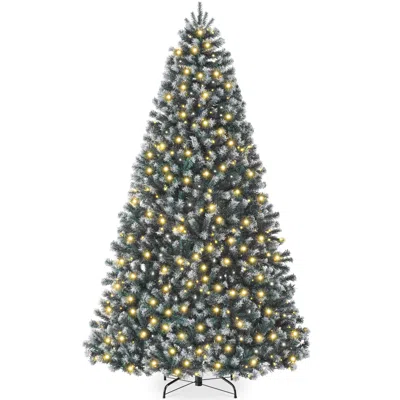Best Choice Products Artificial Frosted Christmas Tree, Premium Pre-lit Spruce Design, Dense Branches - Blue Spruce In Green