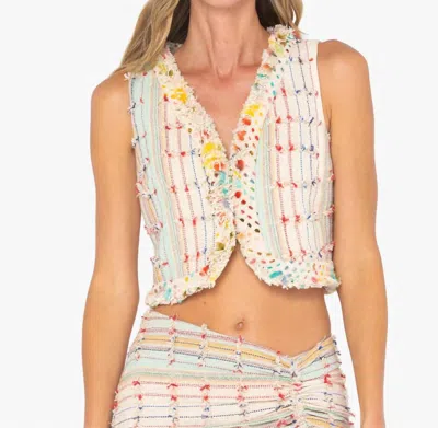 Just Bee Queen Leona Vest In Canvas Multi In Animal Print