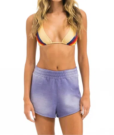 Aviator Nation Bolt Stitch Club Shorts In Faded Grape In Blue