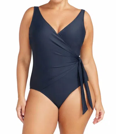 Artesands Hues Hayes Underwire One Piece Swimsuit In Navy In Blue