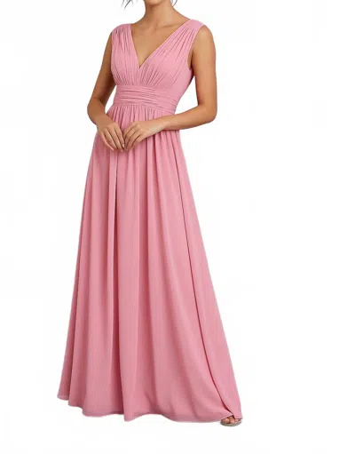Morilee Chiffon With Zipper Back Dress In Blossom In Pink