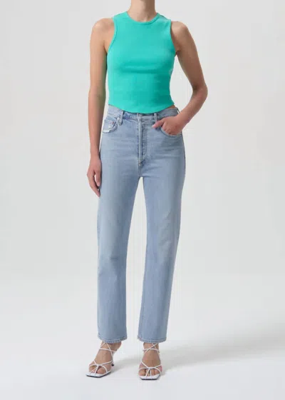 Agolde High Rise Stovepipe Jeans In Destination In Blue