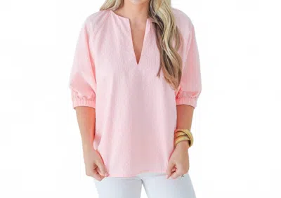 Caryn Lawn Betsy Top In Gingham Baby Pink In Pink