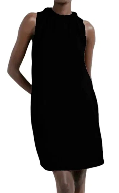 Naked Zebra Neckline Accent Mini Shift Dress In Black In Black