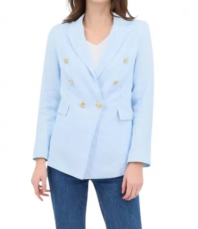 Ilinen Double Breasted Blazer In Baby Blue In Blue