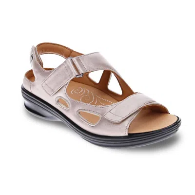 Revere Women's Astoria Adjustable Strap Sandal In Champagne In White