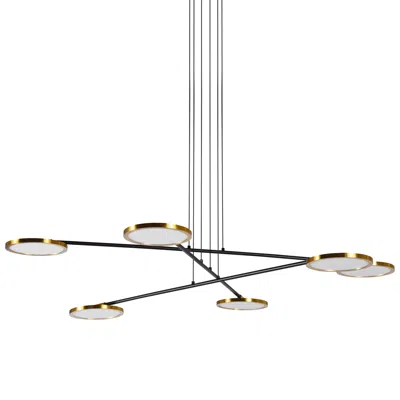 Vonn Lighting Torino Vac3196ab 39" Pendant Light Height Adjustable Integrated Led Chandelier With 6 Rotating Led D In White