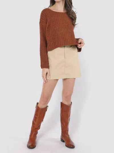 Sadie & Sage Rosalia Rib Sweater Top In Brown In Brown